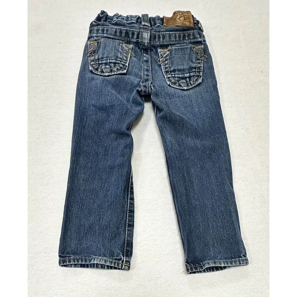 True Religion Jeans Girls Size 3 Toddler Distressed Fashion Wide Leg